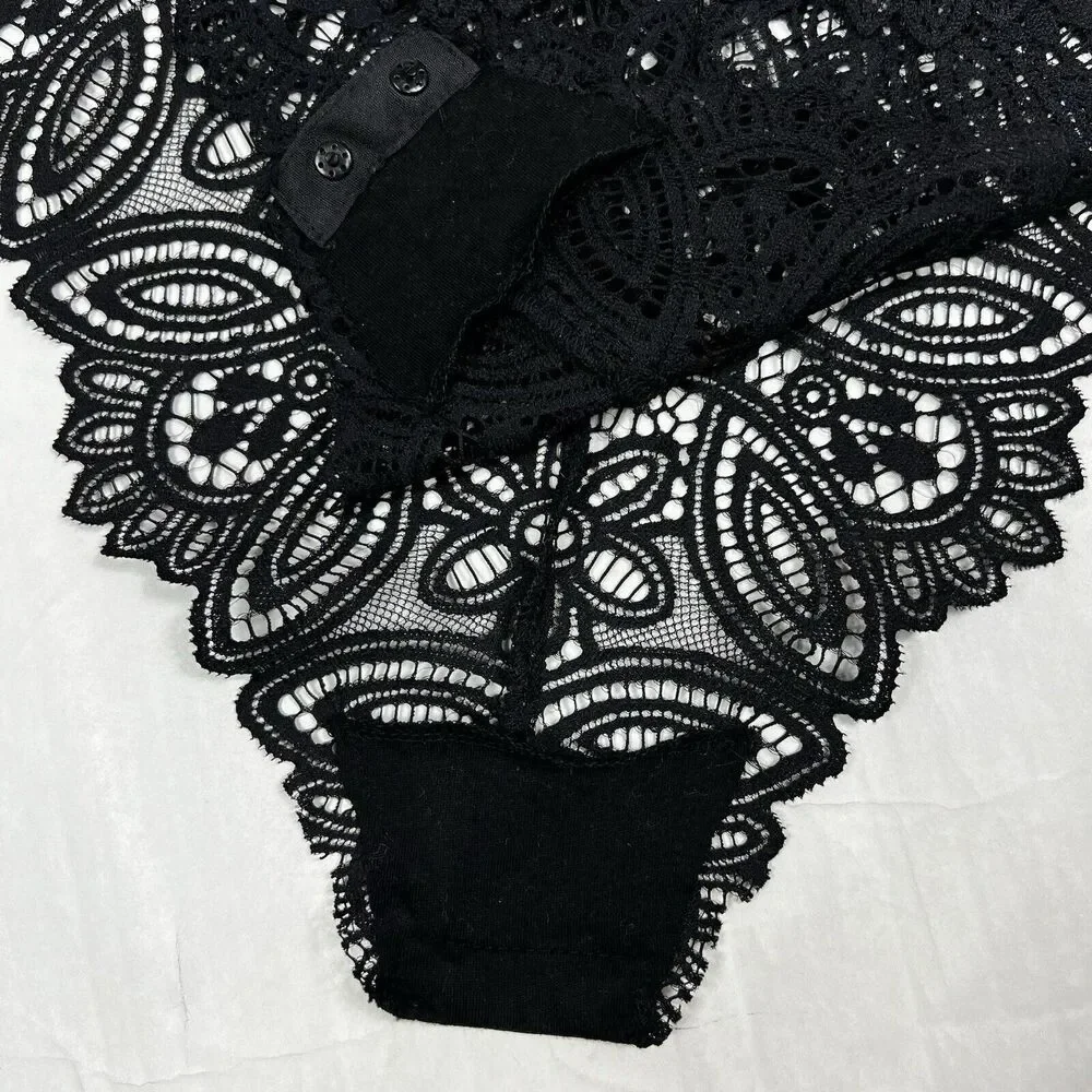 Intimately Free People Say It To Me Bodysuit Boho Floral Ruffled Lace Large